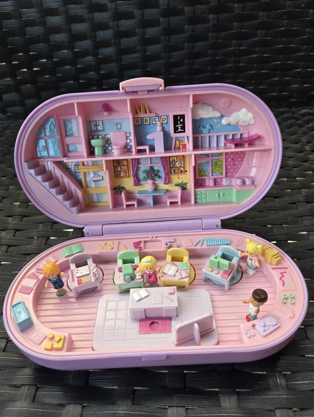 📚 VTG Bluebird 1992 Polly Pocket "Stampin' School" EUC Back To School Essential